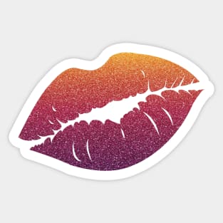 Dark Sunset Ombre Faux Glitter Lips Sticker